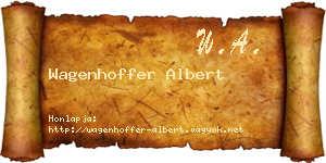Wagenhoffer Albert névjegykártya