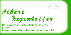 albert wagenhoffer business card